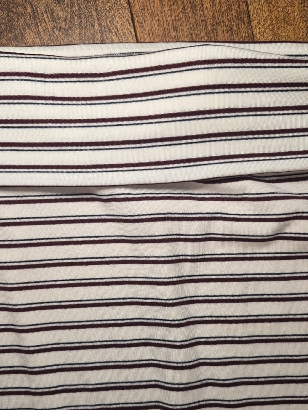 OGL White Maxi Skirt with Black And Maroon Stripes - Picture 2 of 3